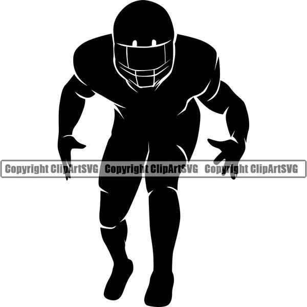 Football Player Tackle Helmet Sport Game Fitness Field American Equipment Hobby Design Gear Logo SVG PNG Clipart Vector Cricut Cut Cutting