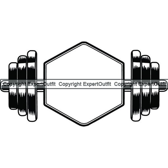 Fitness Logo Dumbbell Bar Weightlifting Bodybuilding Workout Etsy