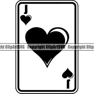 Poker #28 Jack coeurs carte à jouer jeu Gamble Casino pari jeux de Blackjack. SVG. EPS. PNG vecteur Clipart Cricut coupe coupe fichier