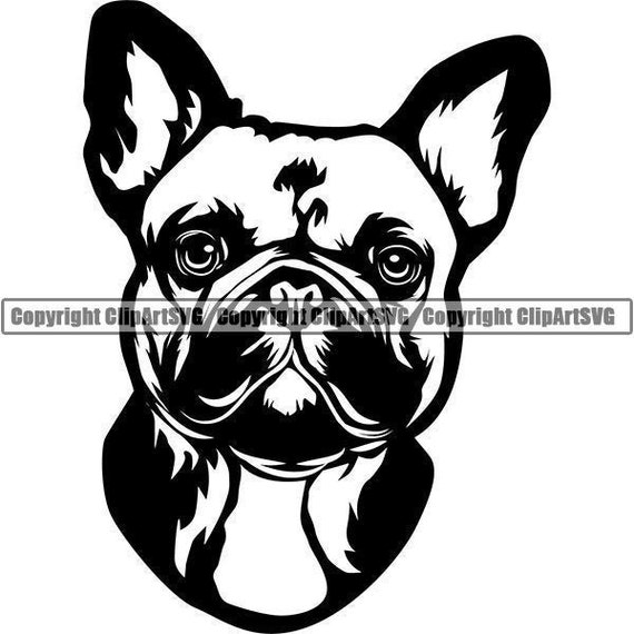 Pet Supplies Silhouette Cut File French Bulldog Icon SVG Vector Files ...