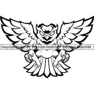 Owl Bird Night Mascot School Team Head Face Sport eSport Game Emblem Sign Club Badge Icon Text Design Logo SVG PNG Vector Clipart Cut File