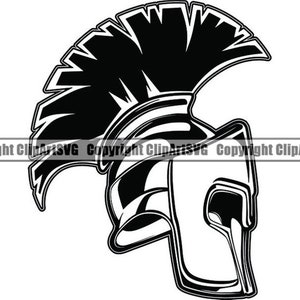 Spartan Helmet #6 Greek Roman Soldier Spear Armor War Helmet Fantasy Mythology .SVG .PNG Clipart Clipart Vector Cut Cutting File