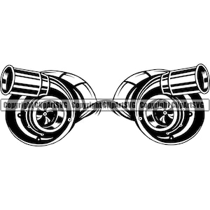 Turbo Charger Mechanic Engine Modification Auto Car Body Part Fix Biker Garage Repair Job Shop Design Logo SVG PNG Vector Clipart Cut File