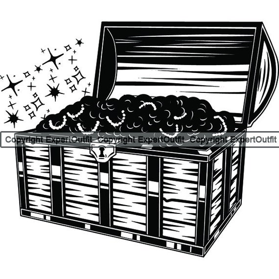 Pirate Treasure Chest Treasury Treasurer Wealth Loot Buccaneer Etsy