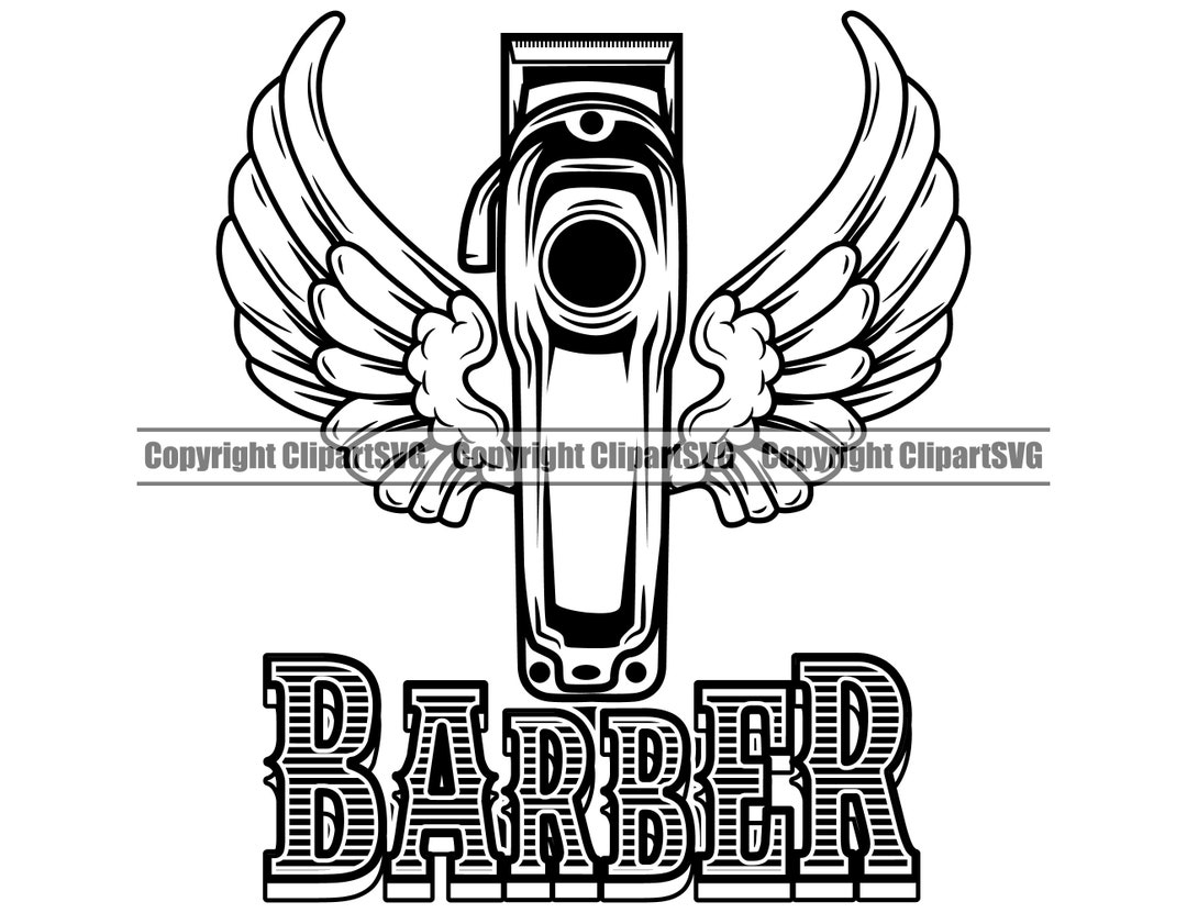 Barber Faded Clippers Wings Salon Pole Haircut Hair Etsy
