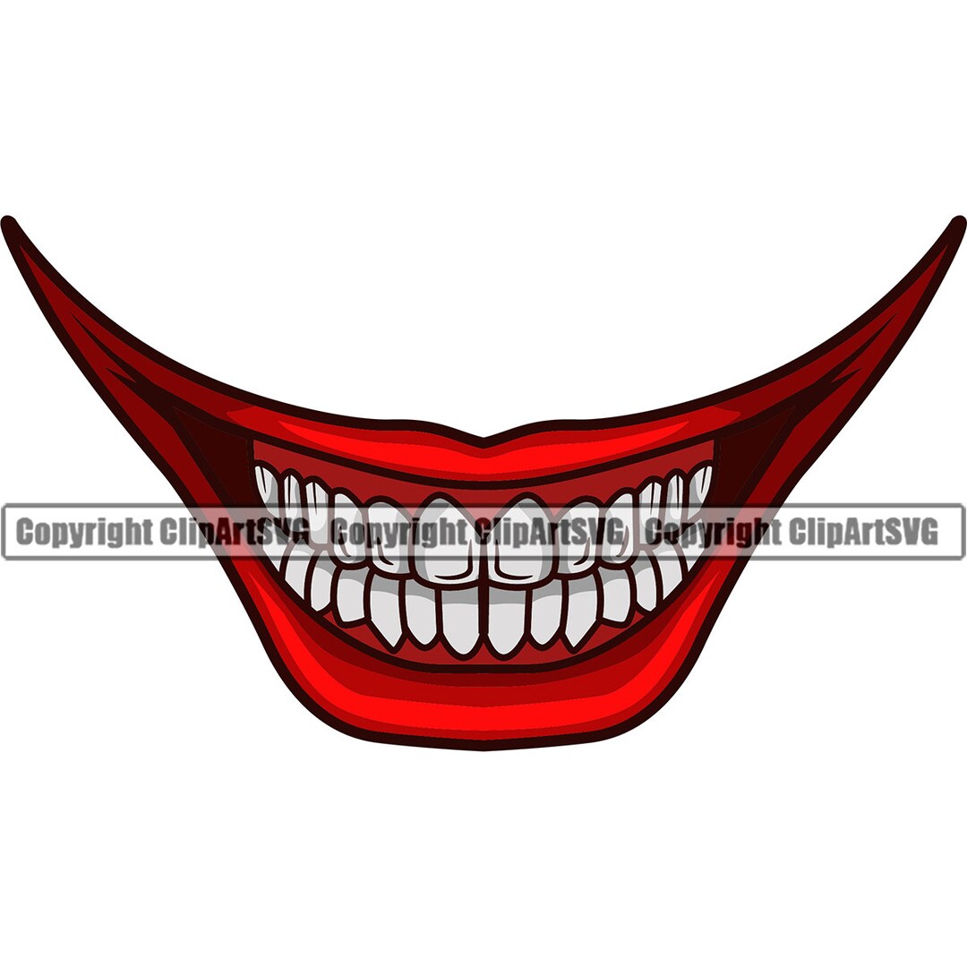 Joker Smile Clown Laughing Ha Funny Mouth Mask Evil Grin - Etsy