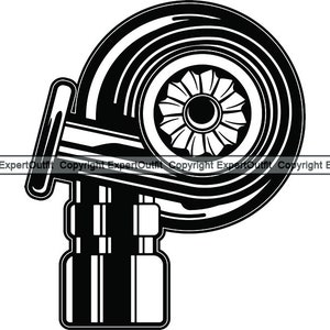 Turbo Charger #2 Chrome Engine Car Vehicle Auto Part Biker Motorcycle Mechanic Repair Service Shop Garage .SVG .PNG Vector Cut Cutting