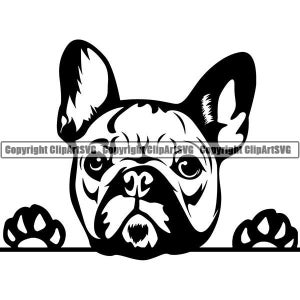 French Bulldog #29 Peeking Paws Cute Tongue Dog Breed K-9 Animal Pet Puppy Canine Pedigree Logo .SVG .PNG Clipart Vector Cricut Cut Cutting