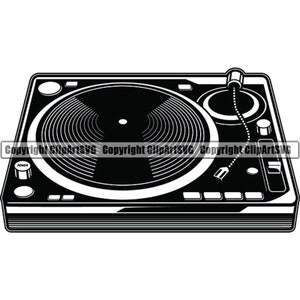 Plattenspieler #6 Plattenspieler Mixer DJ Disc Jockey DJ Spinning Scratchen Album Vinyl Musik Club Party .SVG .EPS Vektor Cricut Cut Cutting