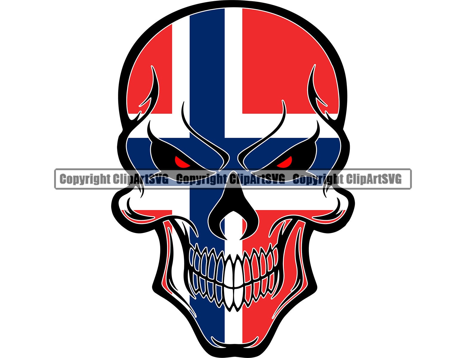 Norway Norwegian Skull Skeleton Flag Country World Nation Map Etsy
