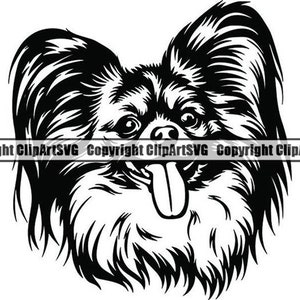 Papillon #3 Happy Paws hondenras stamboom Canine raszuivere K-9 huisdier Chinese Crested Animal Logo. SVG. PNG Clipart Vector Cricut knippen snijden