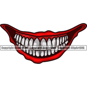 Bromista Sonrisa Payaso Riendo Ja Máscara de boca divertida Sonrisa malvada Sonriendo Dientes Risa Broma Truco Arte Diseño Elemento Logotipo SVG PNG Clipart Vector Corte