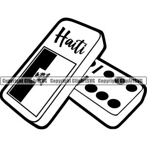 Haiti Haitian Dominoes Game Tiles Flag Born From Country World Nation Sign Symbol Design Element Art Logo SVG PNG Clipart Vector Cut Cutting