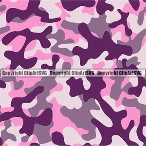 Purple Camo Camouflage Seamless Pattern War Print Military Hunt Wrap Cover Graphic Design Decor Art Logo SVG PNG Clipart Vector Cut File