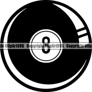 Billiards Eightball #2 Eight 8 Nine 9 Ball Sports Pool Game Snooker Table Competition Logo .SVG .EPS .PNG Vector Cricut Cut Cutting Download