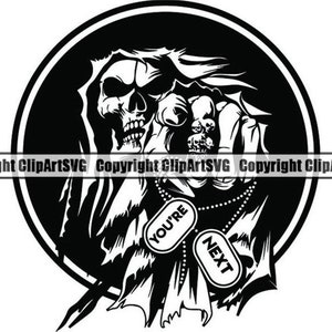 Grim Reaper #30 Skull Death Sickle Evil Kill Killer Grim Horror Ghost Tattoo Skeleton Bone Logo .SVG .PNG Clipart Vector Cricut Cut Cutting
