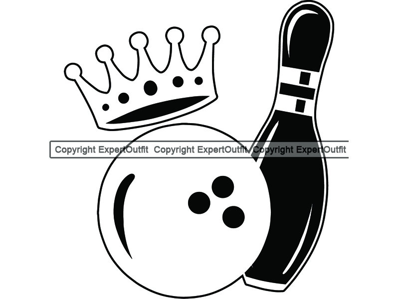 Bowling Logo Kingpin King Pin Ball Sports Bowl Game Bowler Etsy