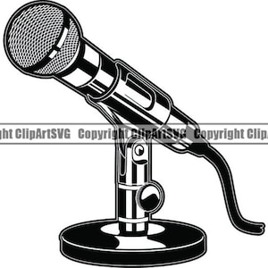 Microfono n. 24 Audio Registrazione audio Registra microfono vocale Attrezzatura per studio musicale Trasmissione radiofonica Podcast.SVG.EPS.PNG Taglio Cricut vettoriale