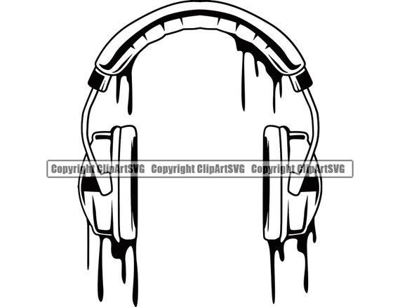  Retro Style Headphones White Vinyl Nontransparent Decal Sticker  5