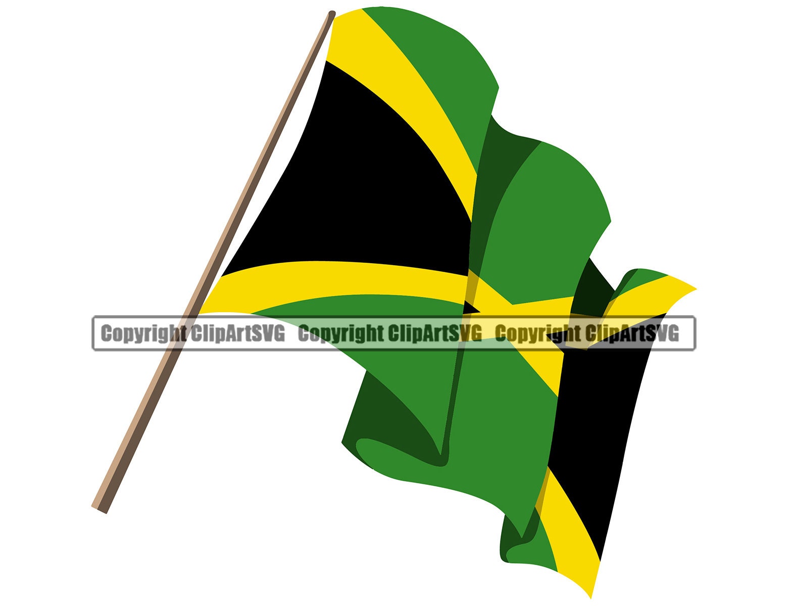 Waving Jamaican Flag