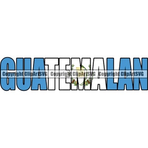 Guatemala Guatemala Name Wort Text Flagge Name Land Welt Nation Karte Zeichen Symbol Design Element Art Logo SVG PNG Clipart Vektor geschnitten Datei