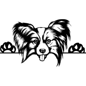 Papillon #4 Gluren Poten Hondenras Stamboom Canine Raszuivere K-9 Huisdier Chinese Crested Animal Logo.SVG. PNG Clipart Vector Cricut Cut Cutting
