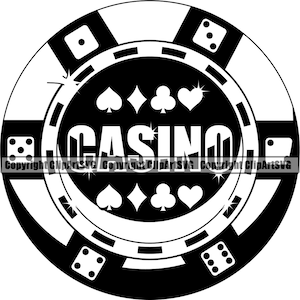 Poker Texas Hold 'Em Kasino Wette Geld Chip Luck Win Risiko Turnier Diamond Vegas Tischspiel Design Art Logo SVG PNG Vektor Clipart Cutting