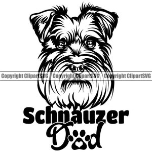 Schnauzer Dad Dog Breed Father  Owner Love Puppy Paw Pup Pet K-9 Art Design Element Logo SVG PNG JPG Clipart Vector Cricut Cut Cutting File