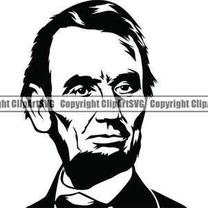 Abraham Lincoln #4 President Famous American History Statue School Education Student Logo .SVG .EPS .PNG Clipart Vector Cricut Cut Cutting