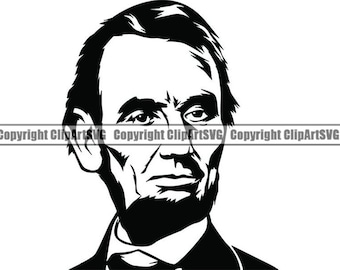 Abraham Lincoln #4 Prezydent Sławny Amerykański Historia Statua Szkoła Edukacja Uczeń Logo .SVG .EPS .PNG Clipart Wektor Cricut Cięcie Cięcie