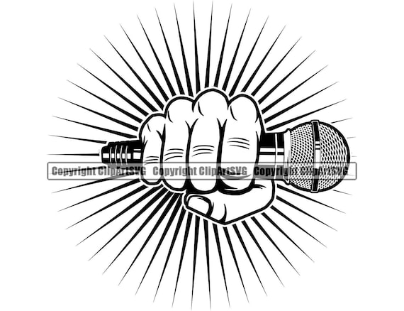 Hand Holding Microphone Audio Sound Voice Mic Music Studio Etsy