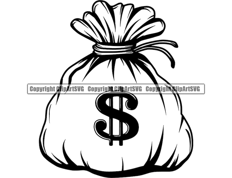 Money Cash Bag Sack 100 Dollar Sign Bill Bank Success Profit Etsy