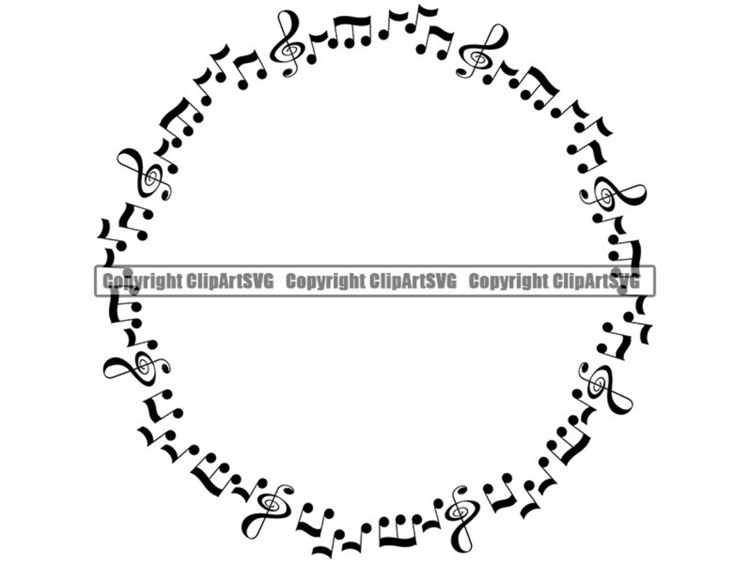 Music Note Circle Round Frame Border Symbol Treble Clef Sheet Musical ...
