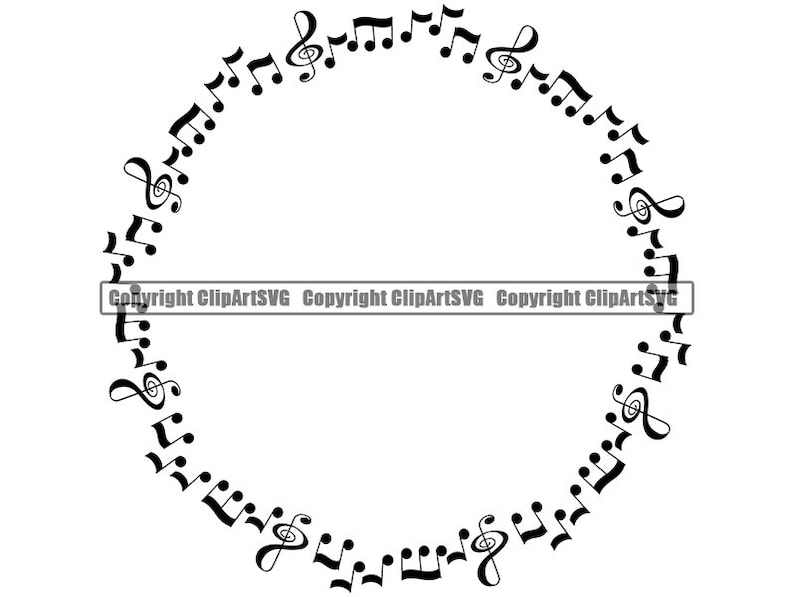 Circle notes. Musical notes wreath.