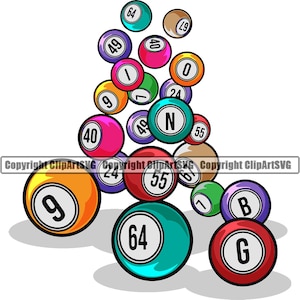 Bingo Karte Glücksspiel Glücksspiel Glückspilz Glück Lotterie Lotto Ball Keno Kasino Wette Spiel Logo SVG PNG Clipart Vektor Schneiden Schneiden Datei
