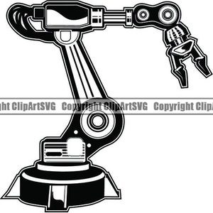 Robotic Arm #1 Robot Arm Machine Technology Industry Robotic Production Metal Work Hand .SVG .PNG Clipart Clipart Vector Cut Cutting