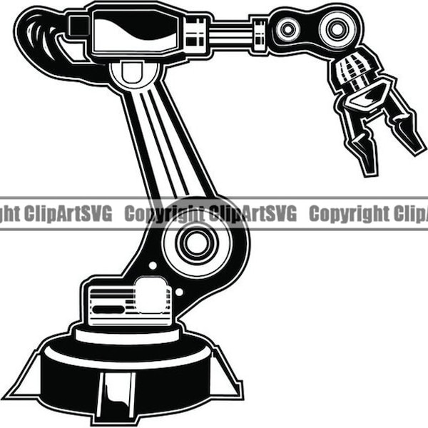 Robotic Arm #1 Robot Arm Machine Technology Industry Robotic Production Metal Work Hand .SVG .PNG Clipart Clipart Vector Cut Cutting