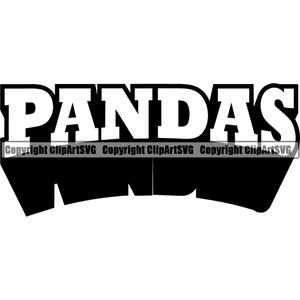Panda Bear Mascot School Team Sport eSport Game Emblem Sign Club Badge Icon Label Text Name Word Design Logo SVG PNG Vector Clipart Cut File