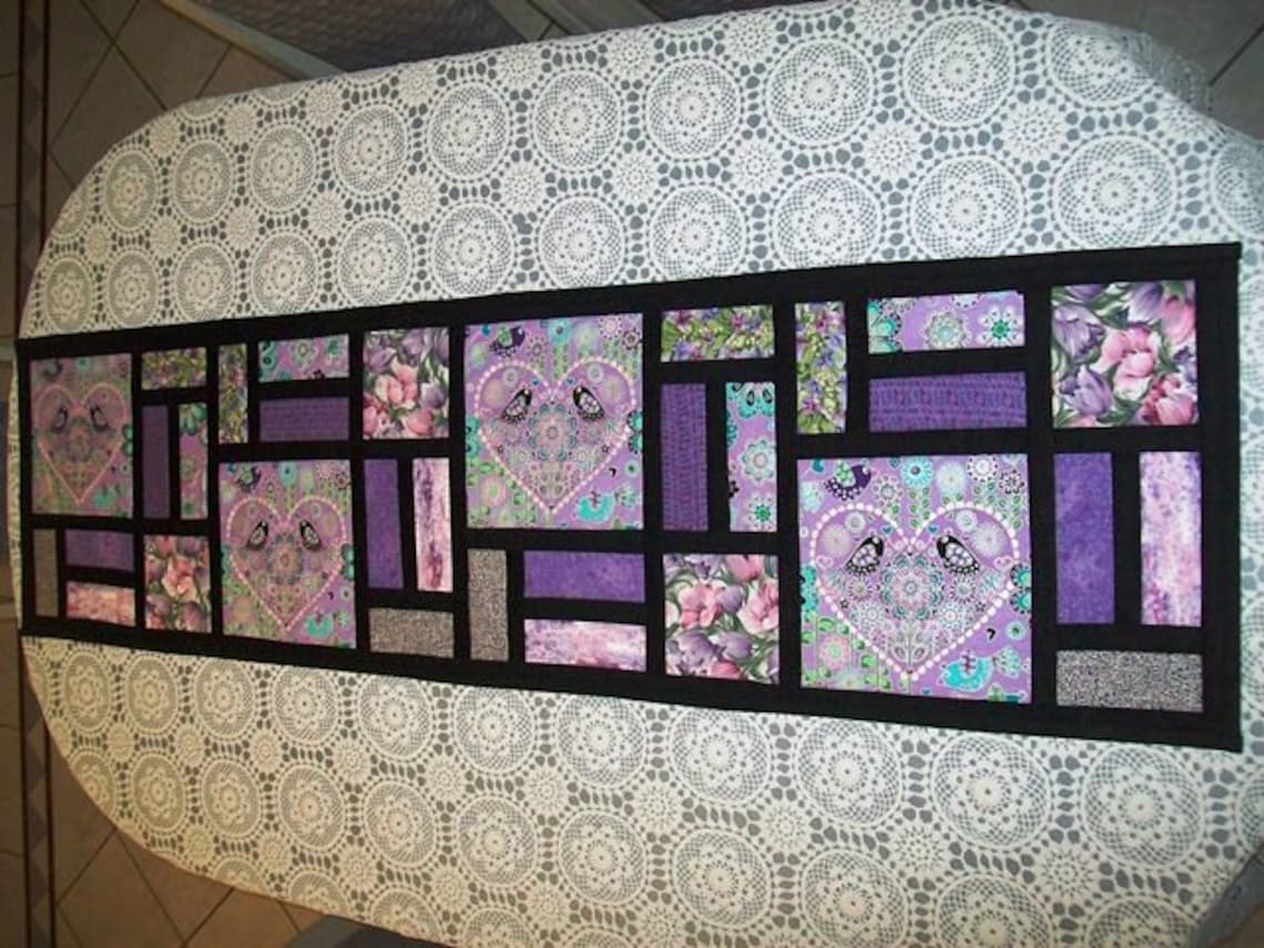 Stained Glass Table Runner Pattern by Sew4fun Australia Etsy