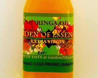 ORGANIC Moringa Oil UNREFINED, Cold Pressed, Undiluted, Anti-aging, Calms Red Itchy, Irritations, For Extra Dry Skin+Hair, GardenOfEssences