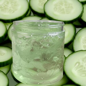 Organic Cucumber Gel for Puffy Eye Bags+Eye Lines, Like Aloe Gel, Face Hydrate for Dry, Sensitive Skin Cooling Calming Mask GardenOfEssences image 1