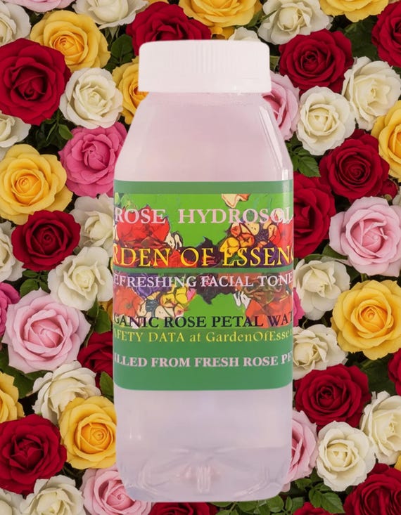 SALE ORGANIC ROSE Hydrosol Face Toner, Rose Water for Sensitive Dry Skin, Soothing Breakouts, Anti-aging Rose Floral Water, GardenOfEssences