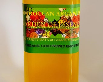 Organic Argan Oil Moroccan UNREFINED Cold Pressed Hair Oil + Marula Oil Anti-inflammatory for Irritated Rough Scaly Skin GardenOfEssences