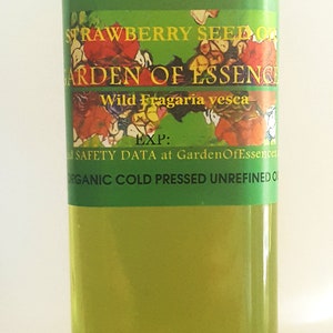 ORGANIC Strawberry Seed Oil UNREFINED Cold Pressed for Sensitive, Dry Skin, Crepey Neck, Breakouts, Dark Spots, Irritations GardenOfEssences image 8