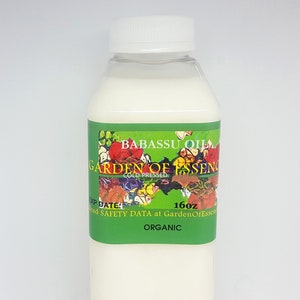 ORGANIC Babassu Oil Cold Pressed Unrefined Babassu Body Butter, for Dry Skin+Hair, Rain Forest Oil, Organic Edible Babassu GardenOfEssences