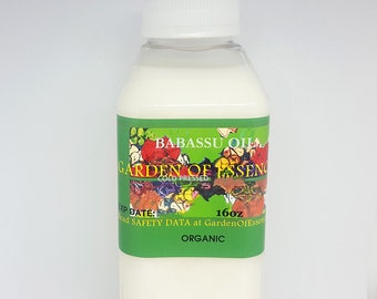 ORGANIC Babassu Oil Cold Pressed Unrefined Babassu Butter, for Dry Skin and Hair, Rain Forest Oil, Organic Edible Babassu GardenOfEssences