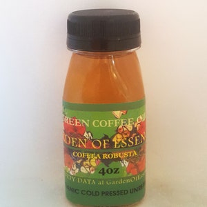 ORGANIC Green Coffee Oil UNREFINED USDA Certified Cold Pressed Anti-aging Serum For Eye Bags, Dry Skin Lines, Dimple Thigh, GardenOfEssences