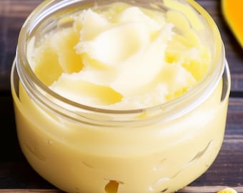 OOUPON Mango Body Butter Moisturizer Organic Cold Pressed, Soft Mango Butter Refined, for Sensitive Skin, Dry Lips + Nails, GardenOfEssences