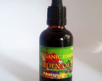 ORGANIC Frankincense Essential Oil Undiluted for Wrinkles, Stiff Muscles + Joint Tension, Calming, Irritated Rough Skin, GardenOfEssences