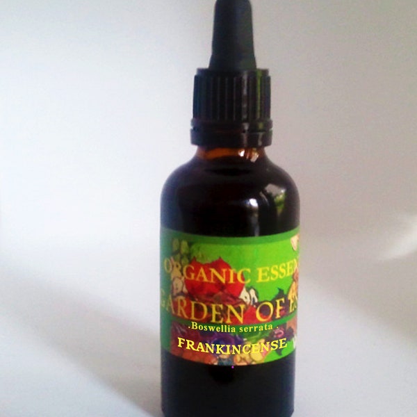 ORGANIC Frankincense Essential Oil Undiluted for Wrinkles, Stiff Muscles + Joint Tension, Calming, Irritated Rough Skin, GardenOfEssences